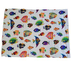 Colorful Tropical Fish Pattern Fabric Cotton Cranston Print Works 33 x 44